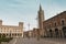 ForlÃ¬, Piazza Saffi with the Abbey of San Mercuriale, the very symbol of the city.