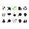 Formal and pure science black glyph icons set on white space