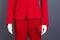 Formal style red suit and wallet.