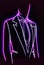 Formal tuxedo in neon contour lines advertisement and shop logo design concept made Generative AI
