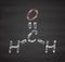 Formaldehyde (methanal) molecule. Important indoor pollutant