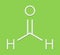 Formaldehyde methanal molecule. Important indoor pollutant. Skeletal formula.