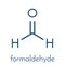 Formaldehyde methanal molecule. Important indoor pollutant. Skeletal formula.