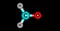 Formaldehyde molecular structure isolated on black