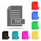 format file txt icon. Elements in multi colored icons for mobile concept and web apps. Icons for website design and development, a