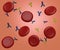The formation of a bridge between red blood cells that have IgG