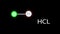 formation of hydrochloric acid molecule, HCL, schematic animation