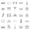 Formation icons set, outline style