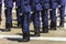 A formation line of Greek armed forces soldiers in military form