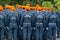 Formation of soldiers of the Russian Ministry of emergency situations, removed from the back