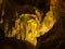 Formation of stalagmites and stalactites in the caves