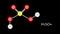 formation of sulfuric acid molecule, H2SO4 schematic animation