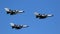 Formation of three German Air Force Panavia Tormado bomber jets in flight over Fligerhorst Jagel, Germany - June 13, 2019