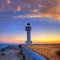 Formentera sunset in Barbaria cape lighthouse