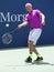 Former captain of the USA Davis Cup team Patrick McEnroe in action during 2018 US Open exhibition match