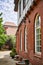 Former historic fire station with a brick facade and half-timbering