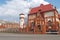 Former infantry barracks and a water tower on the territory of a military town. Baltiysk, Kaliningrad region