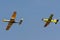 Former Swiss Air Force F+W C-3605 Schlepp target towing aircraft used to train pilots in aerial gunnery flying in formation with a