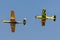 Former Swiss Air Force F+W C-3605 Schlepp target towing aircraft used to train pilots in aerial gunnery flying in formation with a