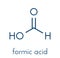 Formic acid molecule. Present in ant venom and in stinging nettle. Skeletal formula.