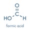 Formic acid molecule. Present in ant venom and in stinging nettle. Skeletal formula.