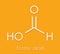 Formic acid molecule. Present in ant venom and in stinging nettle. Skeletal formula.