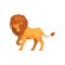 Formidable lion, wild predatory animal side view vector Illustration on a white background