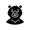 Formosan bear glyph icon. Taiwanese endemic animal. Oriental custom. Isolated vector stock illustration