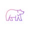 Formosan bear gradient linear vector icon.