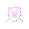 Formosan bear outline icon. Taiwanese endemic animal. Oriental custom. Asian item. Isolated vector illustration