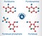 Forms of vitamin B6: pyridoxal, pyridoxal phosphate, pyridoxine, pyridoxamine molecule. Molecule model. Vector