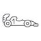 Formula 1 thin line icon, sport and automobile, race car sign, vector graphics, a linear pattern on a white background.