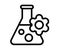 Formula ingredient experiment single isolated icon with outline style black and white