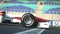 Formula one race car crossing finish line