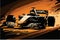 Formula one racer. Vector art of fast racing car. F1 driver competing at high speed