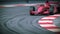 Formula One Red Race Car in Slow Motion. 5 videos in 1.
