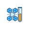 Formula and Test Tube vector Biochemistry concept colored icon