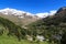 Forni glacier and mountain Palon de la Mare panorama in Ortler Alps