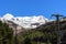 Forni glacier and transmission tower in Ortler Alps, Stelvio National Park