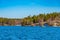 Forrested island on lake malaren near Stockholm, Sweden