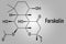 Forskolin or coleonol molecule. Skeletal formula. Chemical structure