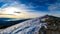 Forstalpe - Panoramic view of magical blue mountain range of Lavanttal Alps, Carinthia, Austria