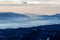 Forstalpe - Panoramic view of magical blue mountain range of Lavanttal Alps, Carinthia, Austria