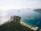 Fort Arza in the Bay of Kotor in Montenegro, in the Adriatic Sea, on the peninsula of Lustica. Fortress for military