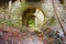 Fort Bastione, a nineteenth-century military fortress, abandoned to the neglect of nature. distressing stone construction inside