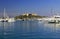 Fort Carre rising above Port Vauban, Antibes