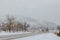 Fort Collins, Colorado - Denver Metro Area Residential Winter Panorama. Snow Fall in the Neighborhood