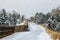 Fort Collins, Colorado - Denver Metro Area Residential Winter Panorama. Snow Fall in the Neighborhood