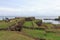 Fort Galle wall and coast line from inside the fort - Sri Lanka