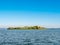 Fort island Pampus with fortress and jetty in IJmeer lake near Amsterdam, Netherlands